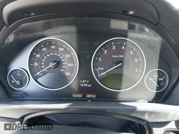 2013 BMW 3 Series 328i with VIN WBA3A5C5XDF353389, listed as a IAAI auction lot 41625851 with 153,522 mi miles. Bid and sale history available at carsss.com. Image 7.