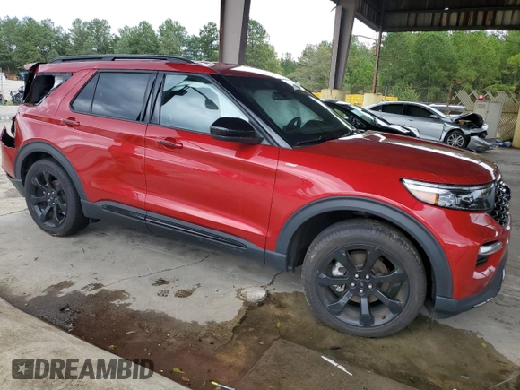 2023 Ford Explorer ST-Line with VIN 1FMSK7KH7PGA50423, listed as a Copart auction lot 73423344 with 25,136 mi miles and Salvage Title. Bid and sale history available at carsss.com. Image 4.
