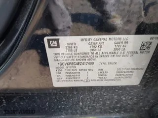 2014 Chevrolet Silverado 1500 LT with VIN 1GCVKREC4EZ417499, listed as a IAAI auction lot 41701703 with 111,040 mi miles. Bid and sale history available at carsss.com. Image 9.