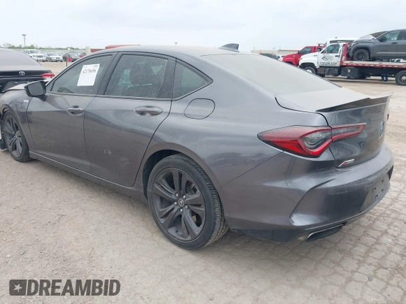 2021 Acura TLX w/A-Spec Package with VIN 19UUB5F53MA001253, listed as a IAAI auction lot 42176656 with 21,698 mi miles. Bid and sale history available at carsss.com. Image 3.