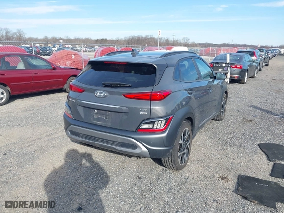 2023 Hyundai Kona Limited with VIN KM8K5CA38PU052253, listed as a IAAI auction lot 41604838 with 18,164 mi miles. Bid and sale history available at carsss.com. Image 4.
