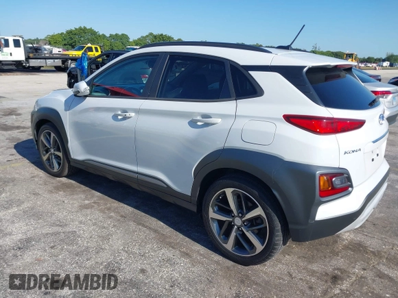 2018 Hyundai Kona Limited with VIN KM8K33A59JU080173, listed as a IAAI auction lot 42041992 with 37,513 mi miles. Bid and sale history available at carsss.com. Image 3.