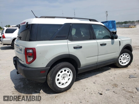 2023 Ford Bronco Sport Heritage z VIN 3FMCR9G68PRD84102, wystawiony jako Copart lot #59486695 z przebiegiem 17 710 mil mil oraz Szkoda całkowita • Salvage title. Historia ofert i sprzedaży dostępna na DreamBid. Obrazek 3.