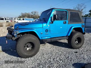 1997 Jeep Wrangler Sport with VIN 1J4FY19S8VP473067, listed as a Copart auction lot 43478095 with 215,914 mi miles and Salvage Title. Bid and sale history available at carsss.com. Image 1.