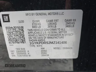 2021 Cadillac XT6 Premium Luxury with VIN 1GYKPDRS2MZ141406, listed as a IAAI auction lot 42014495 with 62,929 mi miles and . Bid and sale history available at DreamBid. Image 9.