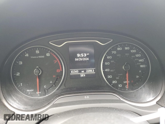2020 Audi A3 Sedan S line Premium with VIN WAUBEGFF3LA103746, listed as a Copart auction lot 53294934 with 41,343 mi miles and Salvage Title. Bid and sale history available at carsss.com. Image 9.