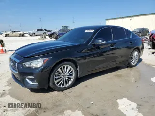 2019 Infiniti Q50 Luxe with VIN JN1EV7AP6KM517703, listed as a Copart auction lot 44838445 with 68,582 mi miles and Clean title. Bid and sale history available at DreamBid. Image 1.