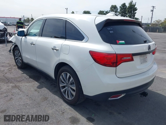 2016 Acura MDX w/Tech with VIN 5FRYD3H4XGB009265, listed as a IAAI auction lot 41691872 with 123,798 mi miles. Bid and sale history available at carsss.com. Image 3.