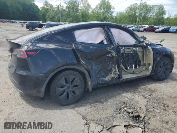 2024 Tesla Model Y Long Range with VIN 7SAYGDEE7RA327259, listed as a Copart auction lot 57494435 with Not provided miles and Salvage title. Bid and sale history available at DreamBid. Image 3.