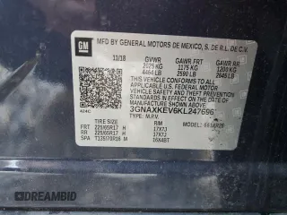 2019 Chevrolet Equinox LT with VIN 3GNAXKEV6KL247696, listed as a Copart auction lot 69115744 with 85,208 mi miles and Salvage Title. Bid and sale history available at carsss.com. Image 14.