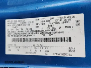 2021 Ford Bronco z VIN 1FMEE5DPXMLB01431, wystawiony jako Copart lot #59192915 z przebiegiem Nie podano mil oraz Nie do naprawy • Non repairable. Historia ofert i sprzedaży dostępna na DreamBid. Obrazek 13.