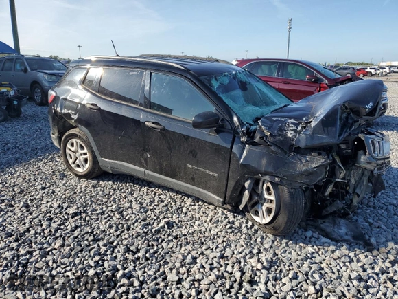 2018 Jeep Compass Sport z VIN 3C4NJCABXJT106979, wystawiony jako Copart lot #62165865 z przebiegiem Nie podano mil oraz Szkoda całkowita • Salvage title. Historia ofert i sprzedaży dostępna na DreamBid. Obrazek 4.