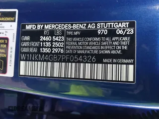 2023 Mercedes-Benz GLC with VIN W1NKM4GB7PF054326, listed as a IAAI auction lot 41562255 with 23,251 mi miles. Bid and sale history available at carsss.com. Image 9.