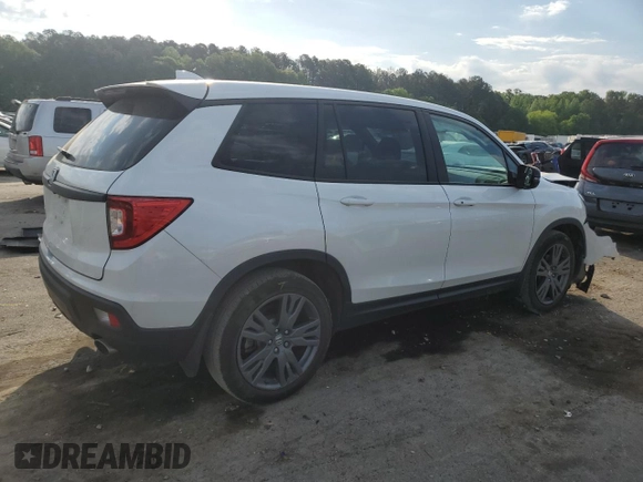 2021 Honda Passport EX-L with VIN 5FNYF7H52MB005038, listed as a Copart auction lot 53276325 with 50,755 mi miles and Salvage Title. Bid and sale history available at DreamBid. Image 3.