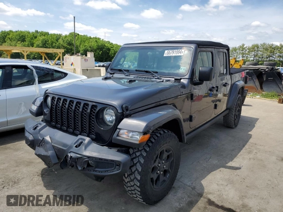 2021 Jeep Gladiator Sport S с VIN 1C6HJTAG0ML586532, выставлен на аукционе Copart как лот 55791994 с пробегом 37 700 миль миль и Списание • Salvage title. История ставок и продаж доступна на DreamBid. Изображение 1.