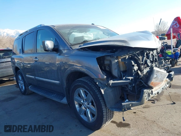 2014 Nissan Armada Platinum z VIN 5N1AA0NE2EN610901, wystawiony jako IAAI lot #41476511 z przebiegiem 148 306 mil mil oraz . Historia ofert i sprzedaży dostępna na DreamBid. Obrazek 1.