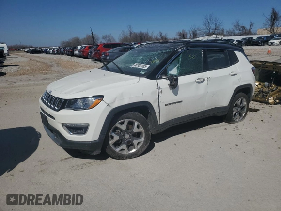 2018 Jeep Compass Limited with VIN 3C4NJDCB4JT245931, listed as a Copart auction lot 48300785 with 0 mi miles and Salvage Title. Bid and sale history available at carsss.com. Image 1.