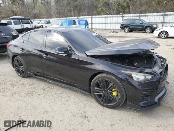 2014 Infiniti Q50 Sport with VIN JN1BV7AR3EM687395, listed as a Copart auction lot 49869235 with 86,199 mi miles and Salvage Title. Bid and sale history available at DreamBid. Image 4.