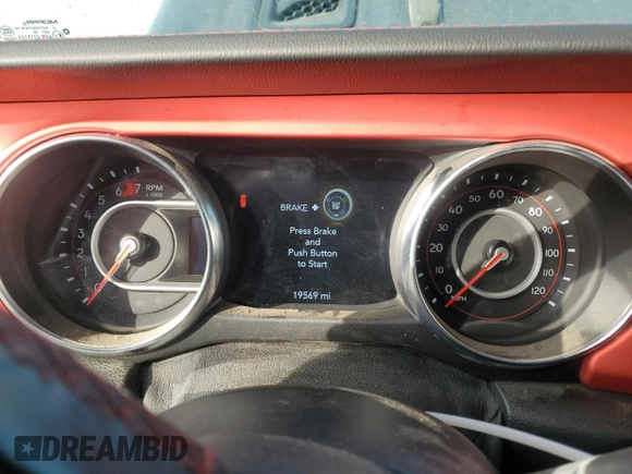 2020 Jeep Wrangler Unlimited Rubicon with VIN 1C4HJXFN3LW342670, listed as a Copart auction lot 46585355 with 19,569 mi miles and Salvage title. Bid and sale history available at DreamBid. Image 9.