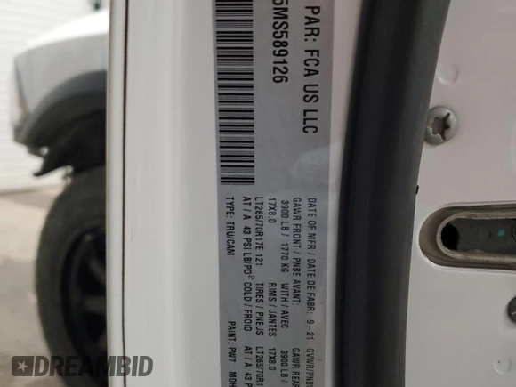 2021 Ram 1500 SLT with VIN 1C6RR7LG5MS589126, listed as a Copart auction lot 50714945 with 63,119 mi miles and Salvage title. Bid and sale history available at DreamBid. Image 13.