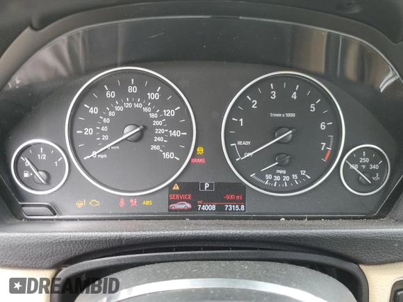 2017 BMW 3 Series 320i xDrive with VIN WBA8E5G5XHNU22436, listed as a Copart auction lot 52702805 with 74,008 mi miles and Salvage title. Bid and sale history available at DreamBid. Image 9.
