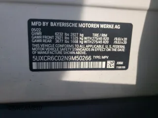 2022 BMW X5 xDrive40i z VIN 5UXCR6C02N9M50266, wystawiony jako Copart lot #56545385 z przebiegiem 13 697 mil mil oraz Szkoda całkowita • Salvage title. Historia ofert i sprzedaży dostępna na DreamBid. Obrazek 14.