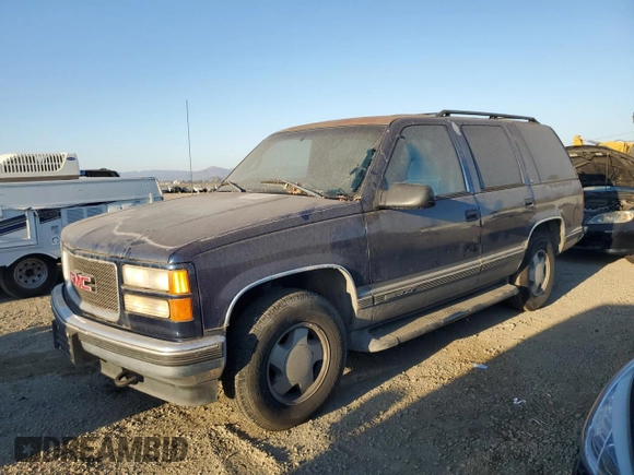 1999 GMC Yukon with VIN 1GKEK13RXXJ748733, listed as a Copart auction lot 74125914 with 172,766 mi miles and Clean Title. Bid and sale history available at carsss.com. Image 1.