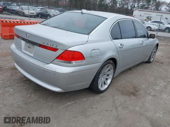 2005 BMW 7 Series 745Li with VIN WBAGN63545DS59047, listed as a IAAI auction lot 41802442 with Not Provided miles and . Bid and sale history available at carsss.com. Image 4.