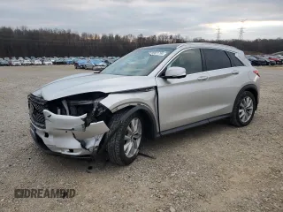 2019 Infiniti QX50 Essential with VIN 3PCAJ5M30KF119576, listed as a Copart auction lot 85871794 with 92,061 mi miles and Salvage Title. Bid and sale history available at DreamBid. Image 1.
