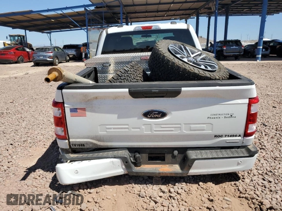 2023 Ford F-150 XL with VIN 1FTEW1EP4PKD83469, listed as a Copart auction lot 53099625 with 45,744 mi miles and Salvage title. Bid and sale history available at DreamBid. Image 6.
