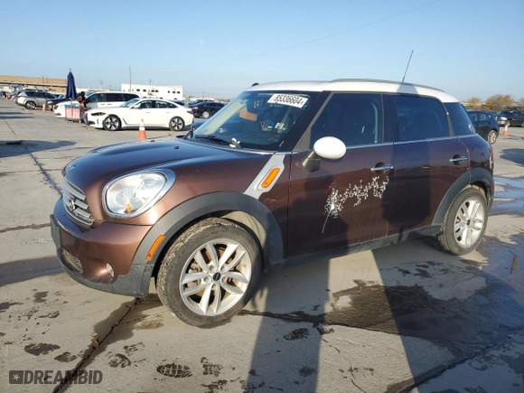 2013 MINI Cooper Countryman with VIN WMWZB3C50DWM31061, listed as a Copart auction lot 85336604 with 0 mi miles and Clean Title. Bid and sale history available at carsss.com. Image 1.