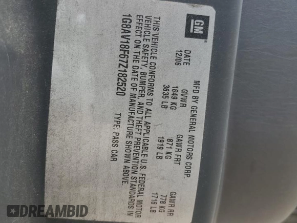 2007 Saturn ION z VIN 1G8AV18F67Z182520, wystawiony jako Copart lot #48143615 z przebiegiem 70 720 mil mil oraz Szkoda całkowita • Salvage title. Historia ofert i sprzedaży dostępna na DreamBid. Obrazek 12.