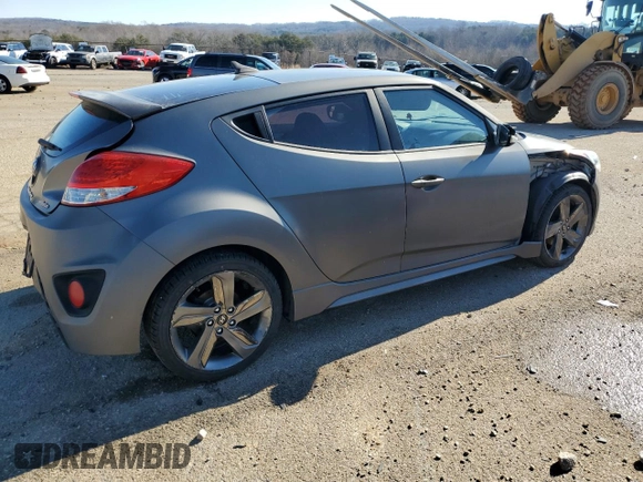 2014 Hyundai Veloster Turbo with VIN KMHTC6AE2EU210063, listed as a Copart auction lot 79243924 with 130,551 mi miles and Salvage Title. Bid and sale history available at carsss.com. Image 3.