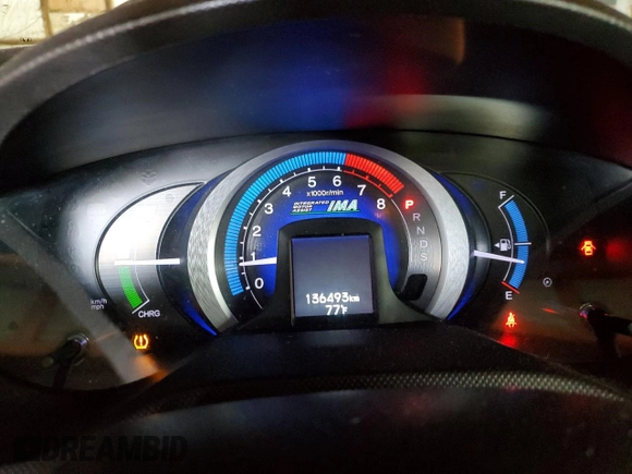 2011 Honda Insight EX with VIN JHMZE2H70BS006831, listed as a Copart auction lot 48818245 with 136,493 mi miles and Salvage Title. Bid and sale history available at DreamBid. Image 9.