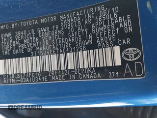 2010 Toyota Corolla z VIN 2T1BU4EE7AC431256, wystawiony jako IAAI lot #41841052 z przebiegiem 221 003 mil mil oraz . Historia ofert i sprzedaży dostępna na DreamBid. Obrazek 9.