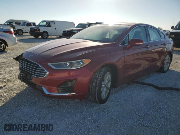 2019 Ford Fusion Hybrid SEL with VIN 3FA6P0MU7KR257491, listed as a Copart auction lot 38746563 with 0 mi miles. Bid and sale history available at carsss.com. Image 1.
