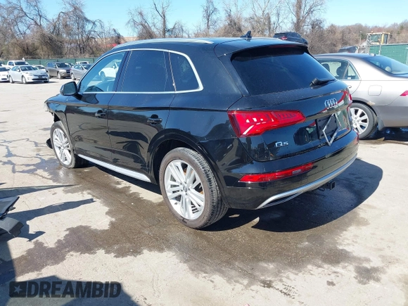 2018 Audi Q5 Premium Plus with VIN WA1BNAFYXJ2197899, listed as a IAAI auction lot 41810152 with 23,495 mi miles. Bid and sale history available at carsss.com. Image 3.