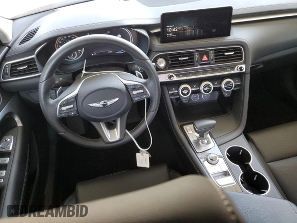 2023 Genesis G70 2.0T with VIN KMTG34TA0PU131807, listed as a Copart auction lot 66194774 with 12,185 mi miles and Salvage Title. Bid and sale history available at DreamBid. Image 8.