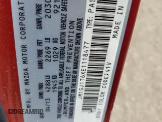 2014 Mazda 6 i Touring with VIN JM1GJ1T6XE1118477, listed as a Copart auction lot 55851174 with 139,126 mi miles and Salvage Title. Bid and sale history available at DreamBid. Image 12.