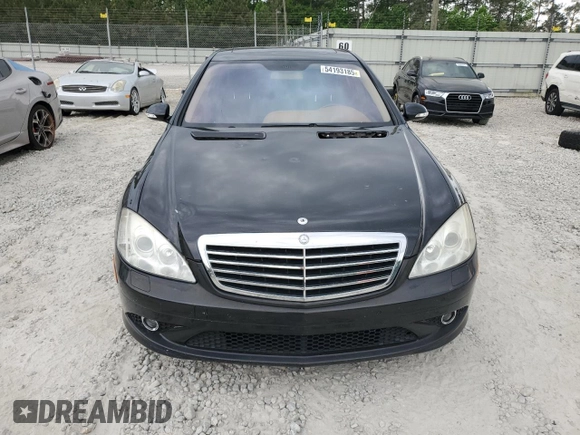2007 Mercedes-Benz S 550 with VIN WDDNG71X47A121193, listed as a Copart auction lot 54193185 with 233,090 mi miles and Salvage Title. Bid and sale history available at DreamBid. Image 5.