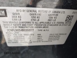 2011 Chevrolet Equinox 2LT z VIN 2CNFLNE54B6350577, wystawiony jako IAAI lot #42270232 z przebiegiem 167 731 mil mil oraz . Historia ofert i sprzedaży dostępna na DreamBid. Obrazek 9.