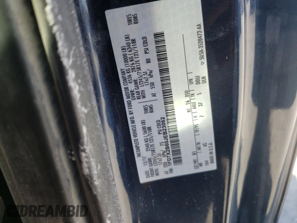 2018 Ford F-250 XL with VIN 1FD7X2B60JEB23062, listed as a Copart auction lot 43446402 with Not provided miles and Salvage title. Bid and sale history available at DreamBid. Image 10.
