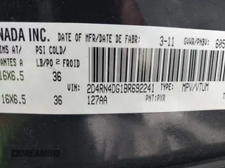 2011 Dodge Grand Caravan SXT with VIN 2D4RN4DG1BR692241, listed as a IAAI auction lot 41914443 with 167,591 mi miles and . Bid and sale history available at DreamBid. Image 9.