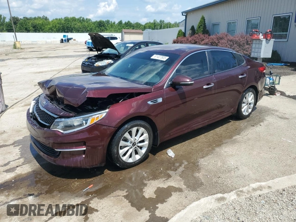 2018 Kia Optima S with VIN 5XXGT4L35JG265287, listed as a Copart auction lot 61407805 with 123,891 mi miles and Salvage title. Bid and sale history available at DreamBid. Image 1.