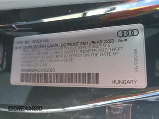 2016 Audi A3 2.0T Premium with VIN WAUB8GFF6G1032023, listed as a Copart auction lot 41246534 with 90,947 mi miles. Bid and sale history available at carsss.com. Image 12.