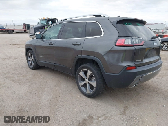 2019 Jeep Cherokee Limited with VIN 1C4PJLDN6KD119458, listed as a IAAI auction lot 41408906 with 72,293 mi miles. Bid and sale history available at carsss.com. Image 3.