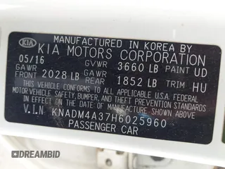 2017 Kia Rio LX with VIN KNADM4A37H6025960, listed as a IAAI auction lot 41975223 with 112,474 mi miles. Bid and sale history available at carsss.com. Image 9.