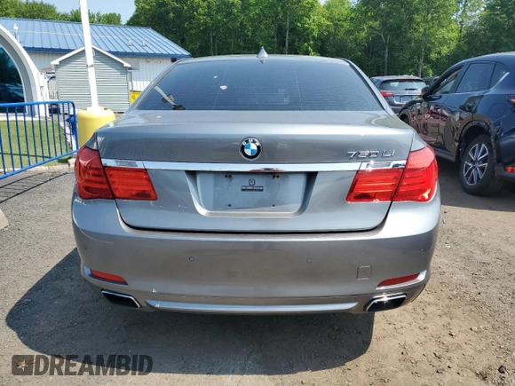 2010 BMW 7 Series 750Li xDrive with VIN WBAKC8C5XAC430699, listed as a Copart auction lot 59539825 with Not provided miles and Salvage title. Bid and sale history available at DreamBid. Image 6.