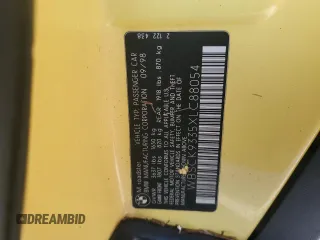1999 BMW Z3 M Roadster z VIN WBSCK9335XLC88054, wystawiony jako Copart lot #76987034 z przebiegiem Nie podano mil oraz Szkody całkowita. Historia ofert i sprzedaży dostępna na DreamBid. Obrazek 13.