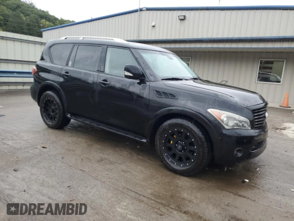 2011 Infiniti QX56 7-passenger with VIN JN8AZ2NE9B9006375, listed as a Copart auction lot 72799494 with 185,281 mi miles and Salvage Title. Bid and sale history available at carsss.com. Image 4.